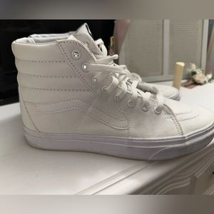 White high top vans, worn only a couple times. Size 9.5 women’s